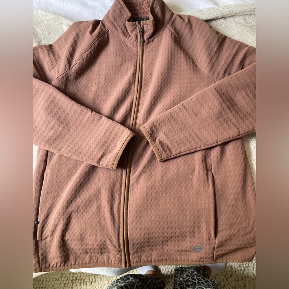 Free Fly Apparel Men's Full-Zip Sweater Jacket in Mauve Brown